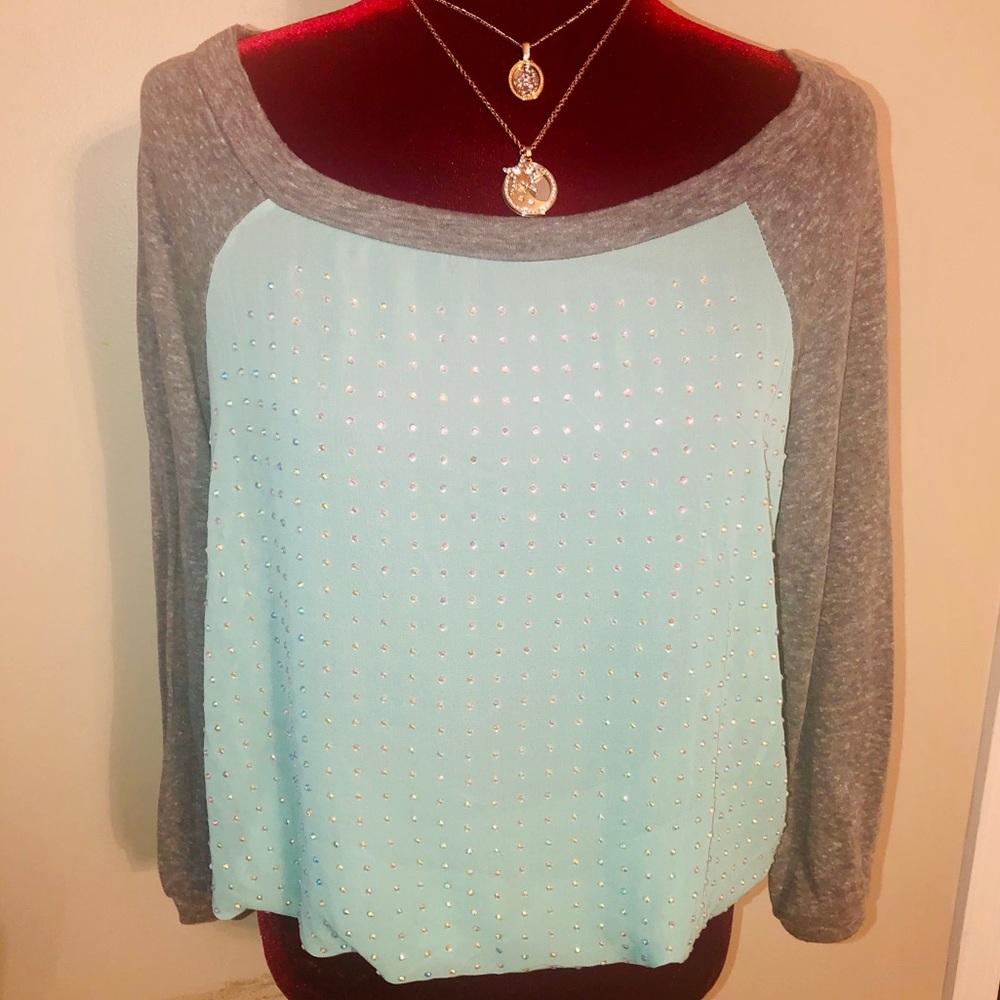 💎Rhinestone Sheer Top💎
